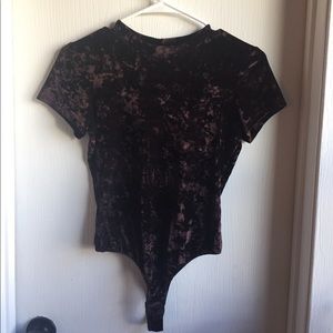 Victoria’s Secret Brown Crushed Velvet Bodysuit
